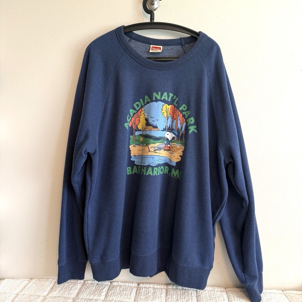 Mens Crewneck Acadia National Park Sweatshirt XXL Casual Hiking Utility Camping